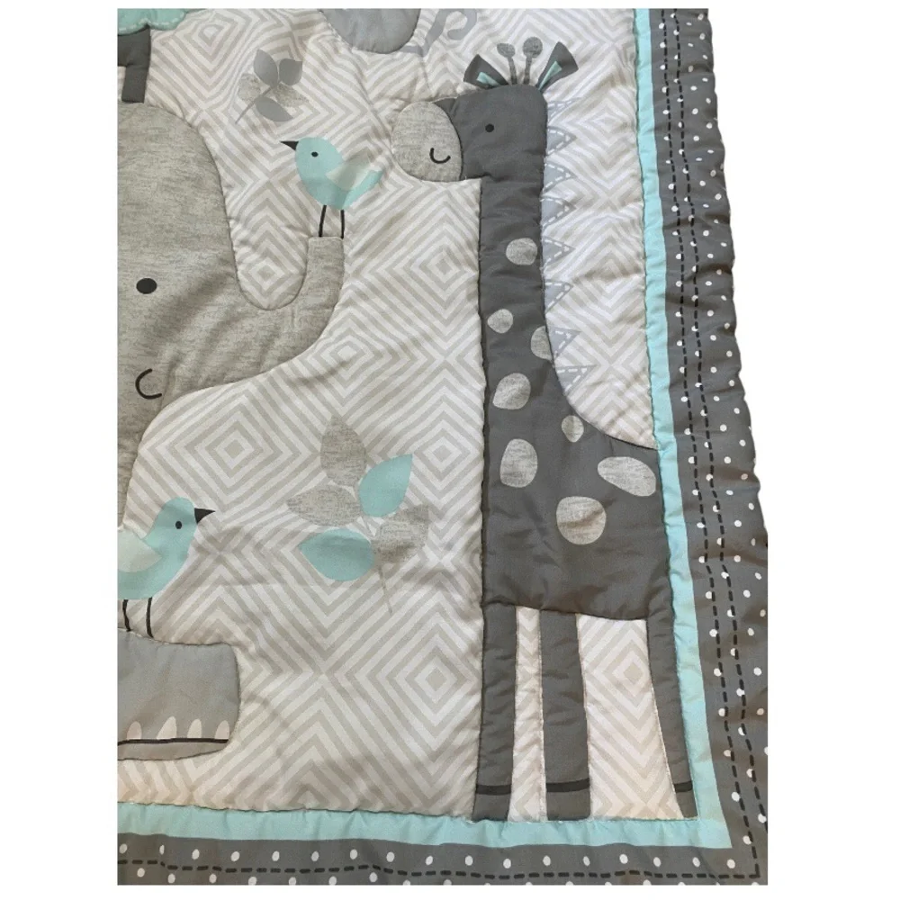 Cuddle Time Elephant Giraffe Bird Alligator Baby Blanket Comforter Quilt 33”x42”